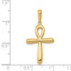 Black Bow Jewelry 14k Yellow Gold Polished 2D Ankh Cross Pendant, 16 x 32mm - 4 of 4