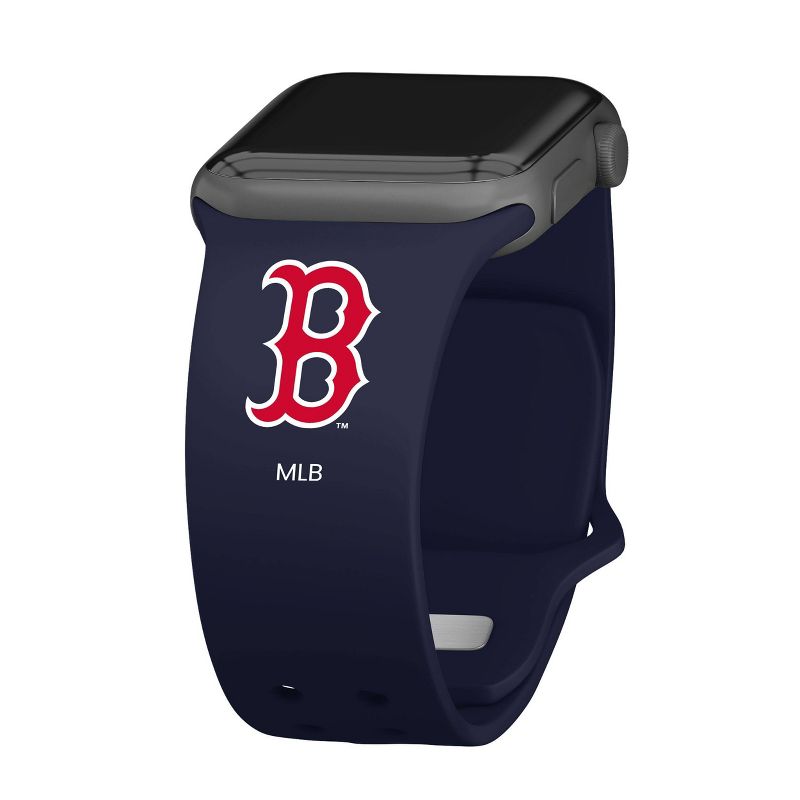 MLB Boston Red Sox Apple Watch Compatible Silicone Band - Blue, 1 of 4