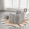 JUJABU Comfortable Square Lazy Sofa with Footstool, for Gaming, Reading & Relaxing in Bedroom or Living Room - 3 of 4