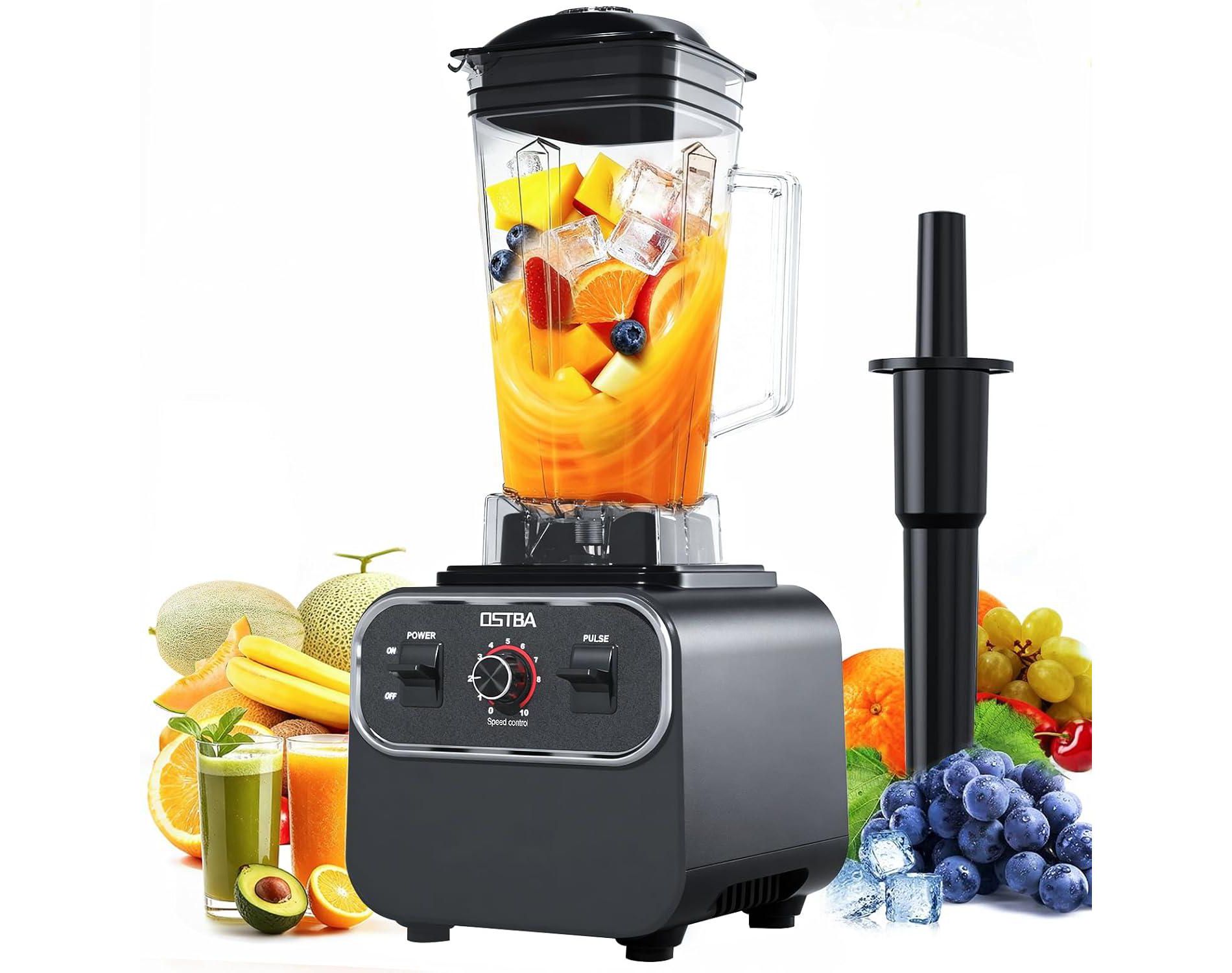 OSTBA 1600W Commercial Blender for Smoothies, 68Oz BPA-Free Pitcher, 10-Speed Countertop Blender for Ice Crushing, Frozen Drinks, Puree & Grinding