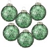 NAYSAYE Party Decoration and Accessories Glass Christmas Ball Ornaments Set of 6 for Christmas Tree Decors, Green, 3.9"*3.9"*0.25" - 2 of 4