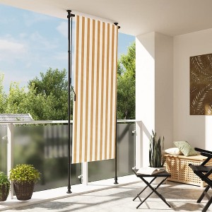 vidaXL Outdoor Roller Blind Orange and White 47.2"x106.3" Fabric&Steel - 1 of 4