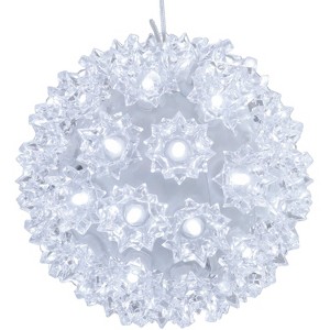 Sunnydaze 5" Electric Plug-In Indoor/Outdoor 50ct LED Lighted Ball Hanging Ornament - 1 of 4