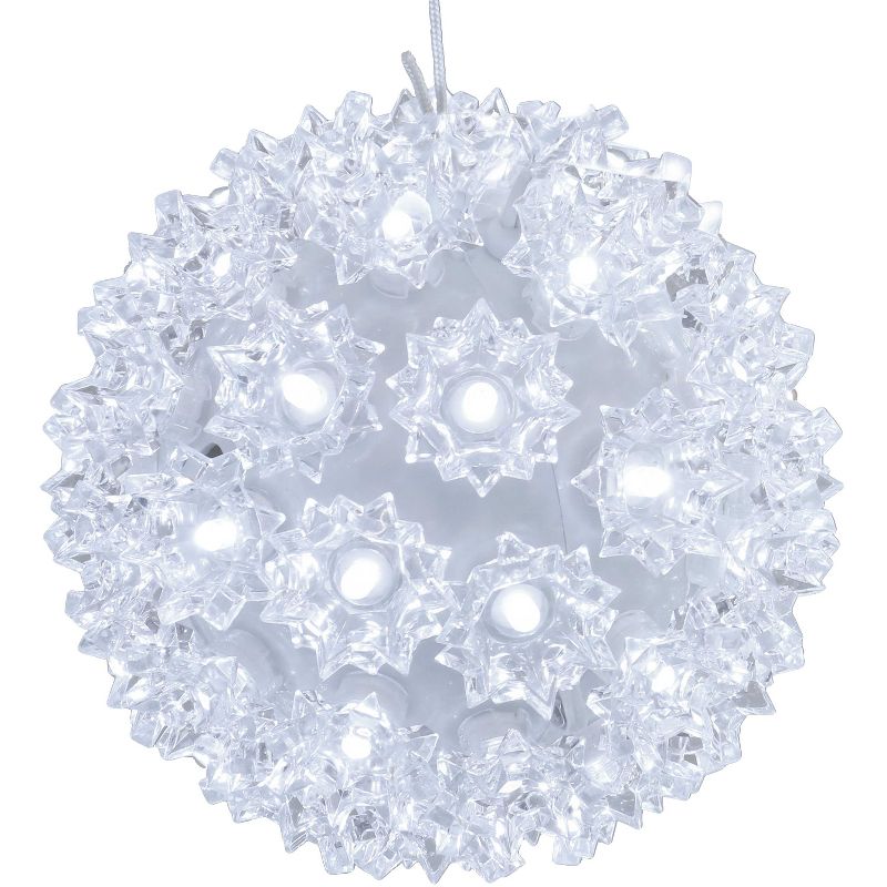 Sunnydaze 5" Electric Plug-In Indoor/Outdoor 50ct LED Lighted Ball Hanging Ornament, 1 of 10
