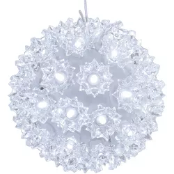 Sunnydaze 5" Electric Plug-In Indoor/Outdoor 50ct LED Lighted Ball Hanging Ornament - White