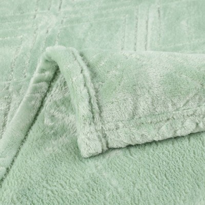 Diamond Flannel Embossed Fleece Blanket by Blue Nile Mills