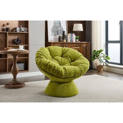 CAVINAS Oversized 360-Degree Swivel Accent Chair, Comfortable Lounge Chair, Barrel Papasan Chair for Living Room or Bedroom