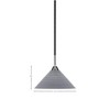 Toltec Lighting Paramount 1 - Light Pendant in  Matte Black/Brushed Nickel with 12" Gray Matrix Shade - 2 of 2