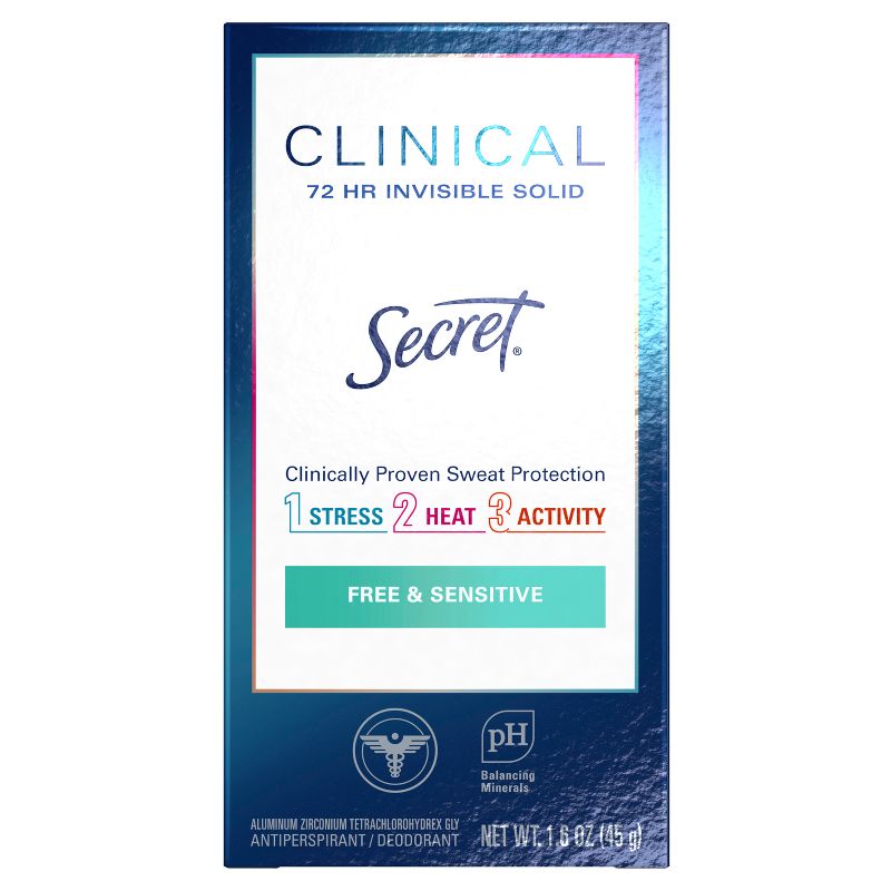 Secret Clinical Strength Invisible Solid Antiperspirant and Deodorant for Women - Free &#38; Sensitive - 1.6oz, 3 of 12