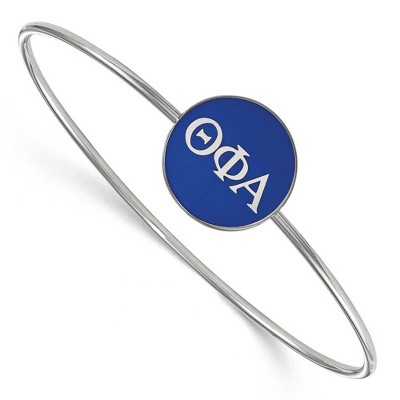 Black Bow Jewelry Sterling Silver Theta Phi Alpha Greek Life Bangle Bracelet 8 Inch