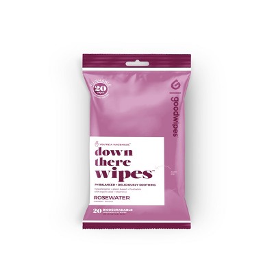 Goodwipes Flushable Down There Cleansing Wipes - Rosewater - 20ct