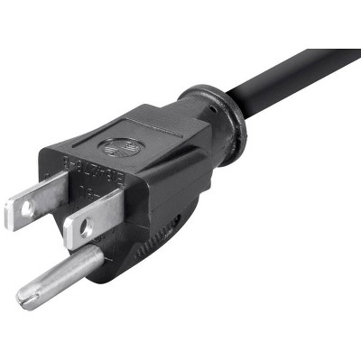 Monoprice Right Angle Power Cord - 2 Feet - Black, NEMA 5-15P to Right Angle IEC 60320 C13, 18AWG Works With Most PCs Monitors Scanners and Printers