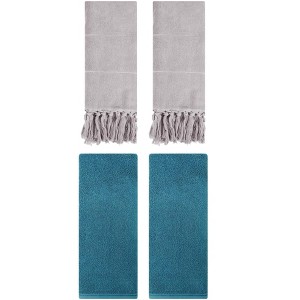 REGALWOVEN 4 Pcs Cotton Bathroom Hand Towels - 1 of 4
