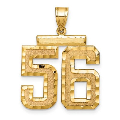 Black Bow Jewelry 14k Yellow Gold, Varsity Collection, Large D/C Pendant Number 56