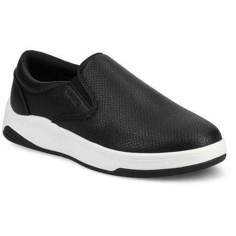 Vance Co. Vance Mens Townes Comfort Perforated Slip-on Sneaker, Black 10.5