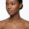Gold Stainless Steel Heart & Cross Pendant Necklace, Modern O-Link Chain, Sparkly Crystal Accents, Unisex Jewelry for Daily & Special Occasions - 3 of 4