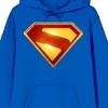 Superman Movie 2025 S Letter inside Diamond Shape, Red and Yellow Emblem, Symbol, Superhero, Power, on Royal Adult Hoodie - 2 of 4