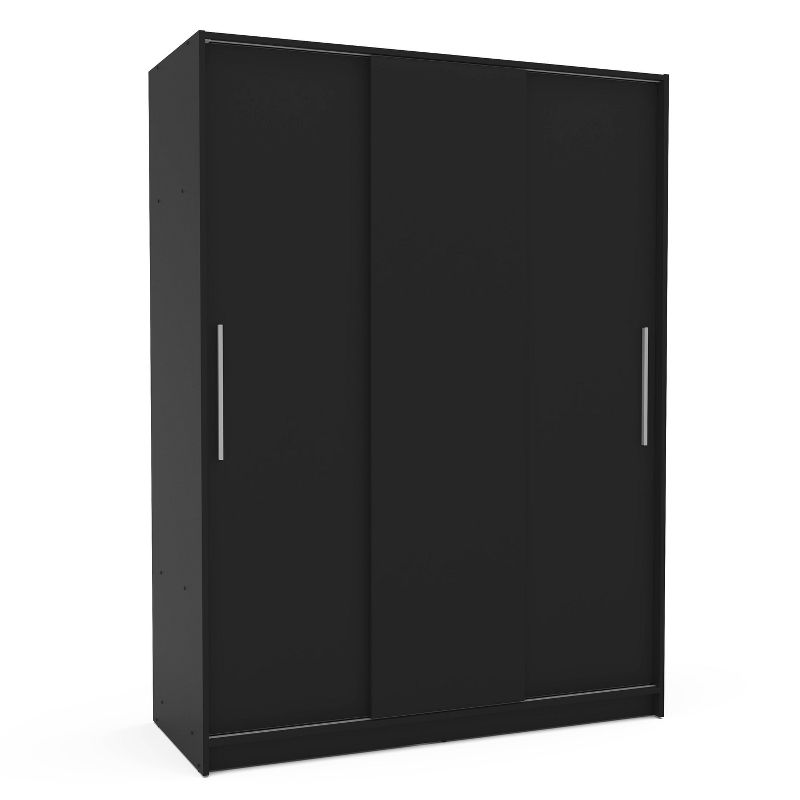 Denmark 3 Sliding Doors Clothing Armoire Black - Polifurniture, 5 of 10