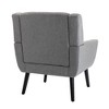 Gulches Modern Light Gray Linen Blend Accent Chair   Upholstered Chair with Solid Wood Legs, 250LBS Capacity - 2 of 4