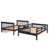 NicBex Full over Full Bunk Bed Wooden Bed Frame with 3 Drawers, Storage Stairs and Full Length Guardrail, No Box Spring Required - 3 of 4