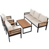 CAVINAS 4-Piece Patio Sectional Furniture Set, Acacia Patio Furniture Sets Solid Wood Coffee Table for Backyard - 4 of 4