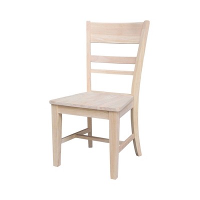 Eco-Friendly Solid Parawood Ladderback Dining Side Chairs, Set of 2