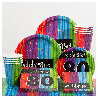 Milestone Celebrations 80th Birthday Party Supplies Collection