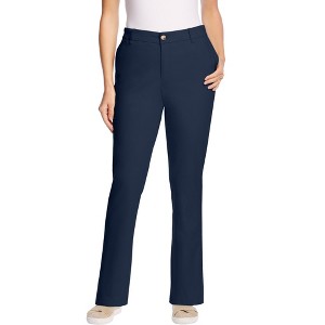 Woman Within Plus Size Adjustable Waist Straight-Leg Chino - 1 of 4