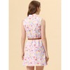 INSPIRE CHIC Women's Floral Sleeveless Half Placket Mini Belted Summer Dress - 4 of 4