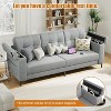 83" Modern Sofa 3 Seater, with Storage Armrests, Side Pockets, Cup Holders, Comfortable Plush Deep Cushion Sofa - 3 of 4