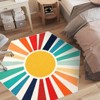 Boho Rugs Washable Kids Rug Non Slip Nursery Rug Low Pile Floor Mat Soft & Non-Shedding Sunshine Carpet Colorful Rainbow Printed Indoor Rugs - 3 of 4