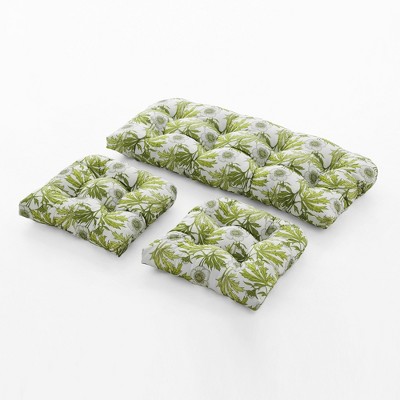 Outdoor Chair Cushions,3 Piece Loveseat Outdoor Cushions Set,Tufted/Wicker Patio Cushion for Patio Furniture All Weather,44“x19 x5,Floral