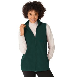 Woman Within Zip-Front Microfleece Vest - 1 of 4
