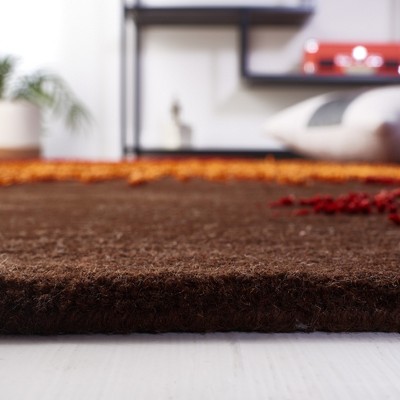 Hand-Tufted Brown Wool and Viscose Area Rug