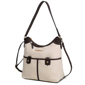 MKF Collection Harper Vegan Color Block Leather Women’s Shoulder Hobo Bag by Mia K - 1 of 4