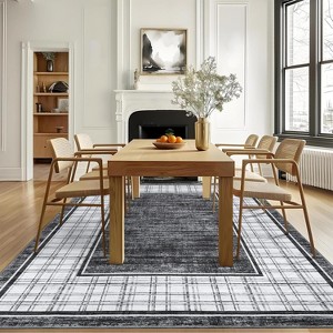 Washable Runner Rug, Checkered Non-Slip Bathroom Mat, Ultra-Thin Soft Rugs for Hallway, Entryway, Stain-Resistant for Bedroom - 1 of 4