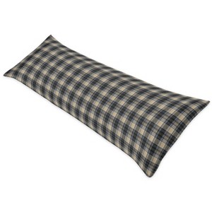 Sweet Jojo Designs Boy Body Pillow Cover (Pillow Not Included) 54in.x20in. Rustic Patch Blue and Tan - 1 of 4