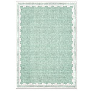 Indoor Modern Washable Area Rugs with Scalloped Print, Ultra Thin Non Slip Throw Carpet for Bedroom Living Room - 1 of 4
