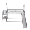 YOOCOZZ Twin over Twin Metal Bunk Bed House Bed with Slide and Staircase - 2 of 4