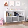 KTMBDW Kids Bookshelf and Toy Storage, Large 3 Tier Book Shelf for Kids Rooms, Baby Bookcase with 3 Fabric Drawers for Nursery, Playroom - 2 of 4