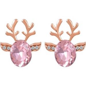 Christmas Reindeer Stud Earrings - Sparkling Rhinestone Holiday Jewelry, Cute Festive Statement Earrings for Women - 1 of 4