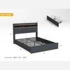 GDFStudio Veyra Modern Wooden Upholstered Platform Bed Frame with 4 Drawers, LED Lights and Charging Port - 3 of 4