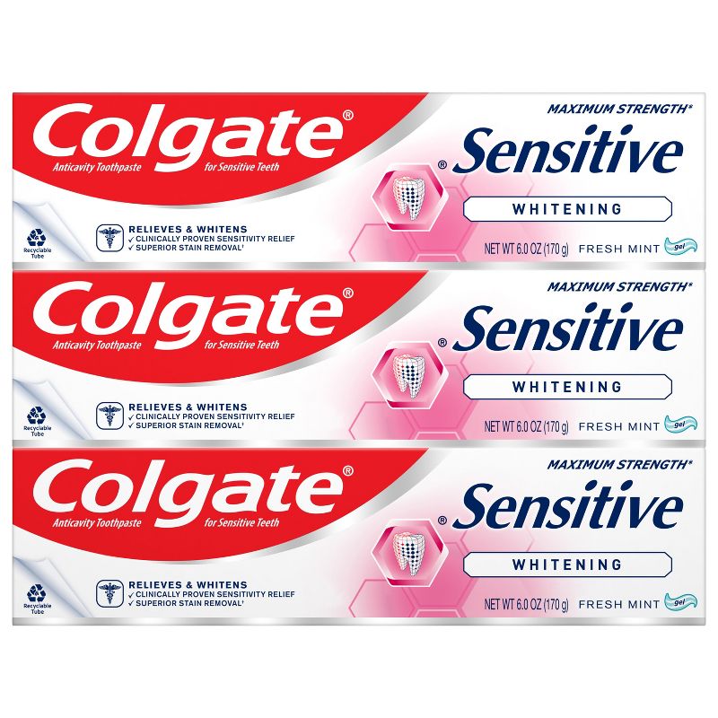 Colgate Sensitive Toothpaste Maximum Strength with Whitening - Fresh Mint Gel - 6oz, 1 of 7