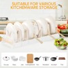 LunaLulinlk Expandable Pots and Pans Organizer, Metal Pan Lid Organizer with 7 Adjustable Dividers Pot Rack for Kitchen Cabinets, White - 2 of 4