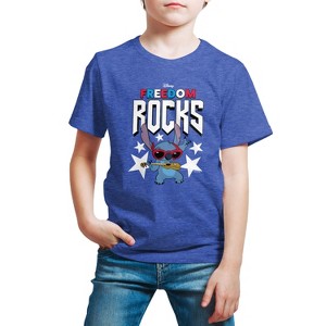 Boys' - Lilo and Stitch - Freedom Rocks Short Sleeve Graphic T-Shirt - 1 of 4