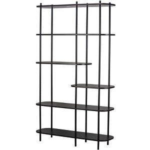 Nordlys 6-Tier Modern Metal and Brown Wood Bookshelf Modern Design Style Living Room - 1 of 4
