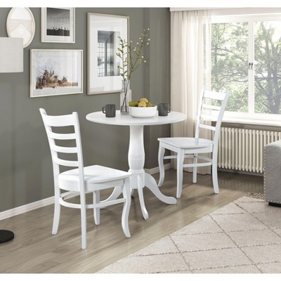 NicBex Dining Table Set for 2 Farmhouse Style Table with 2 Wooden Ladder-Back Chairs for Kitchen
