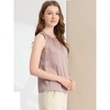 Allegra K Women's Satin Round Neck Sleeveless Work Office Pleated Blouse - 4 of 4