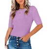 Clearlove Womens Short Sleeve Sweaters Summer Tops Crew Neck Lightweight Knit Sweaters - 2 of 4