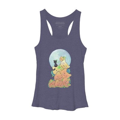Women's Design By Humans Cat Pumpkin Pile By AwkwardDragon Racerback Tank Top